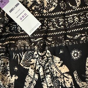NWT Agnes & Dora Elephant Print Maxi Skirt Black Cream